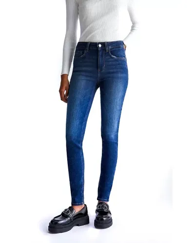 LIU JO Jeans skinny vita alta con strass
