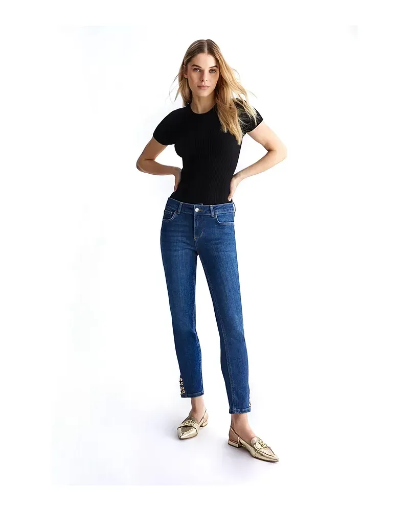 LIU JO Jeans skinny con spacco e catene