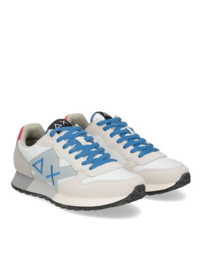 SUN 68 Two-tone sneaker and max. logo - WHITE