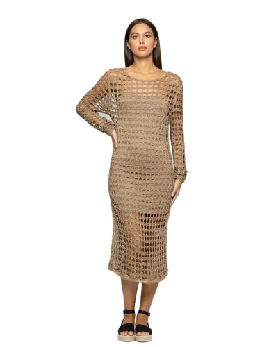 KOCCA Laminated mesh dress