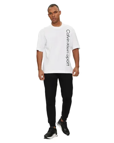 CALVIN KLEIN T-shirt logo verticale - BIANCO