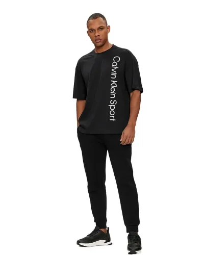 CALVIN KLEIN T-shirt logo verticale - NERO