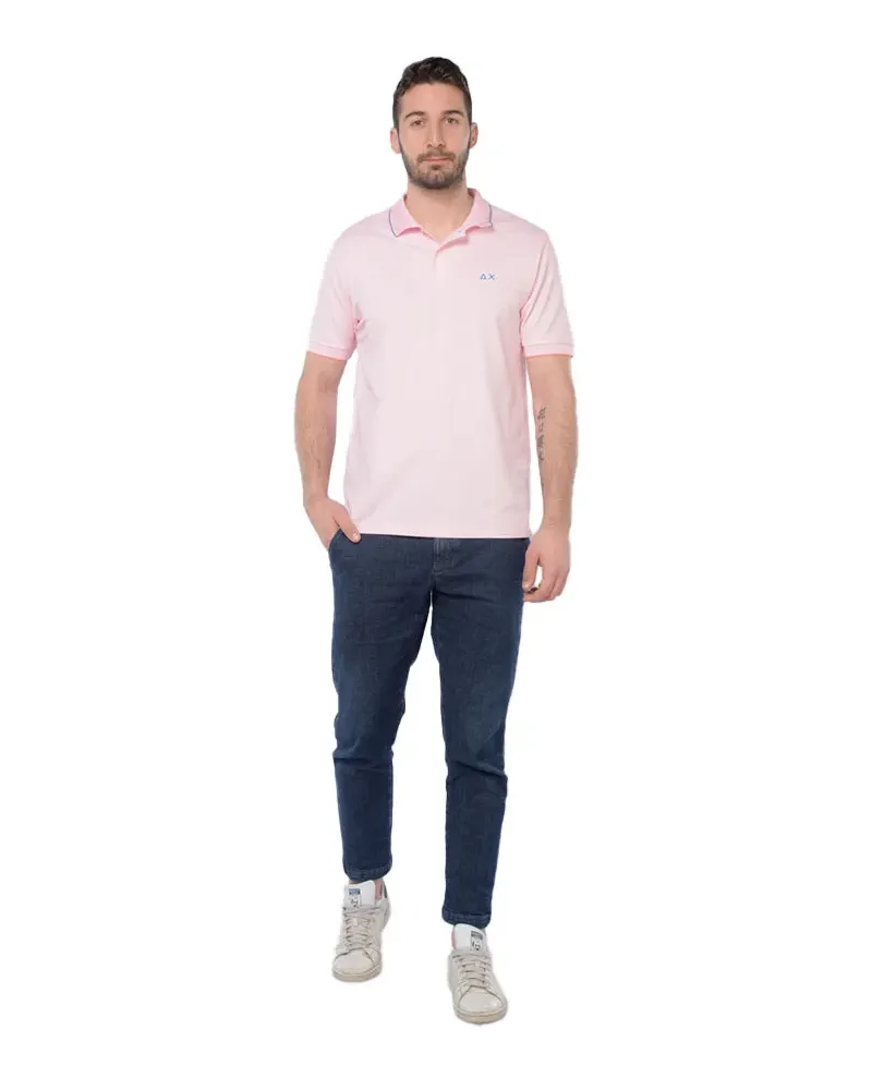 SUN 68 Basic polo shirt with contrasting piping