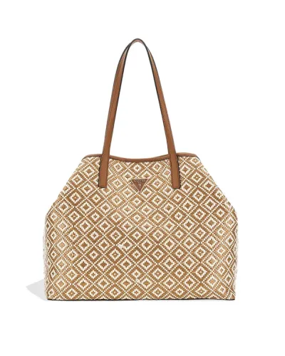 GUESS Bolso grande de rafia tejida - CAMMELLO