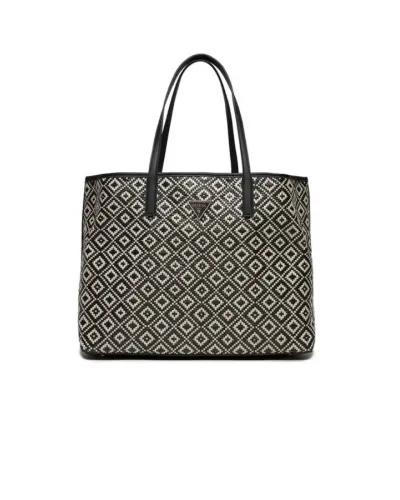 GUESS Borsa grande in raffia intrecciata - NERO