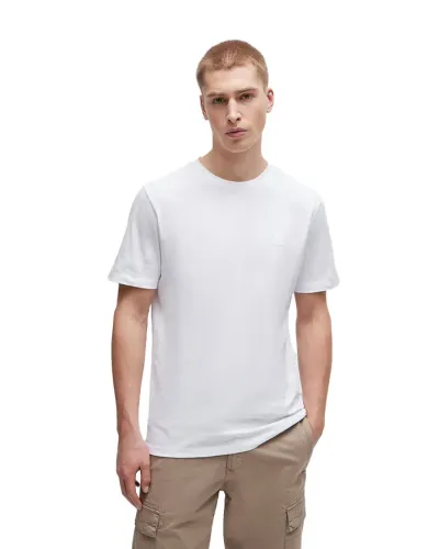 BOSS T-shirt regular e logo toppa - BIANCO