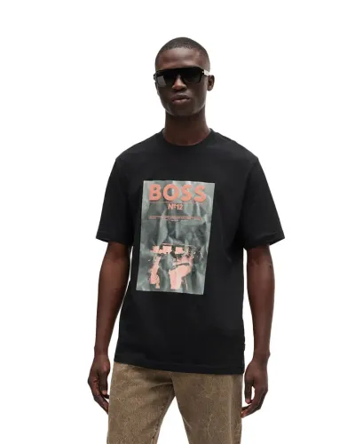 BOSS T-shirt avec logo sur le devant - NERO