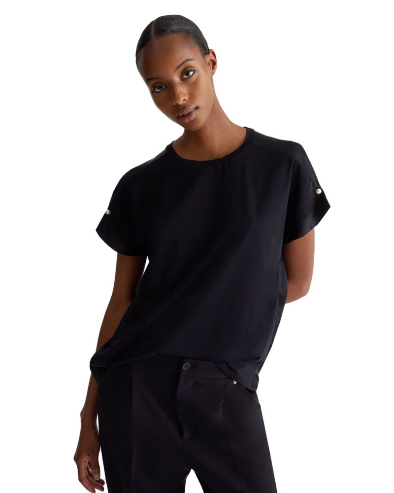 LIU JO T-shirt oversize à manches perlées