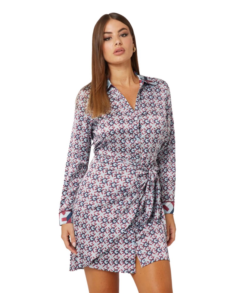 GUESS Vestido corto afeitado microestampado