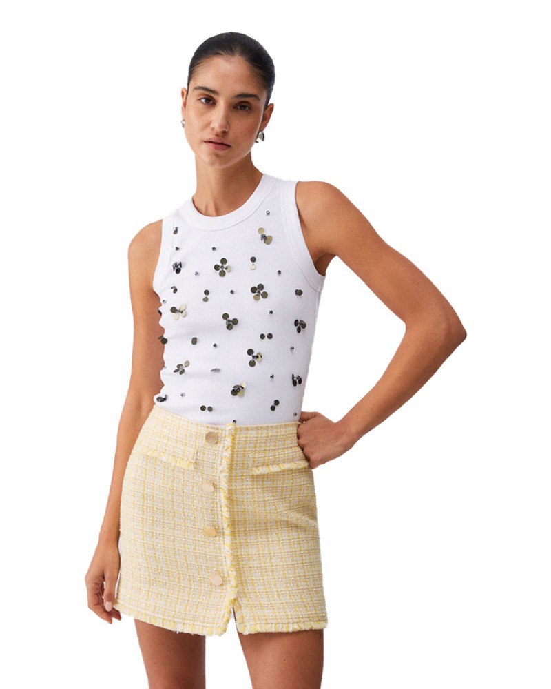 LIU JO Débardeur côtelé avec appliques