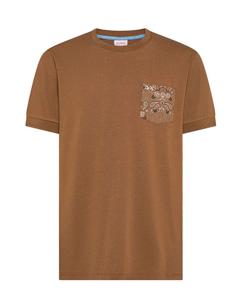 SUN 68 T-Shirt mit gemusterter Tasche