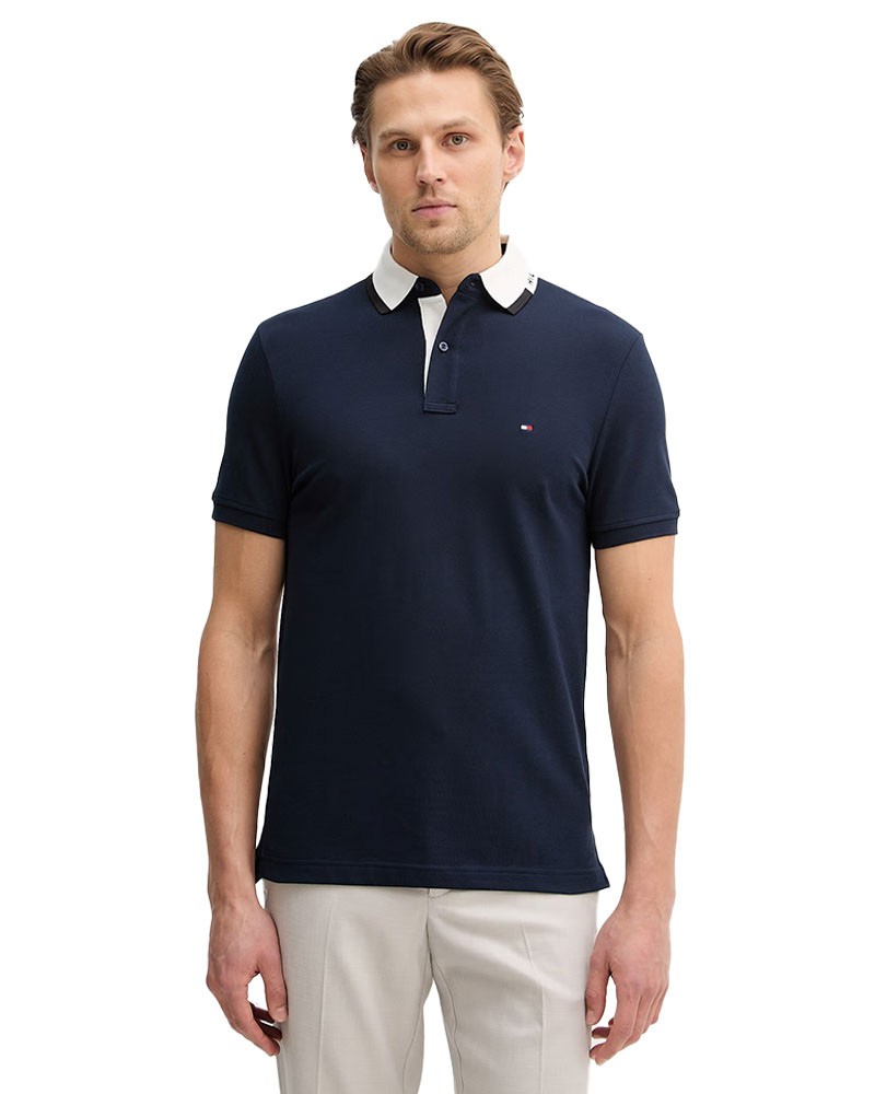 TOMMY HILFIGER Polo con collo in contrasto e logo