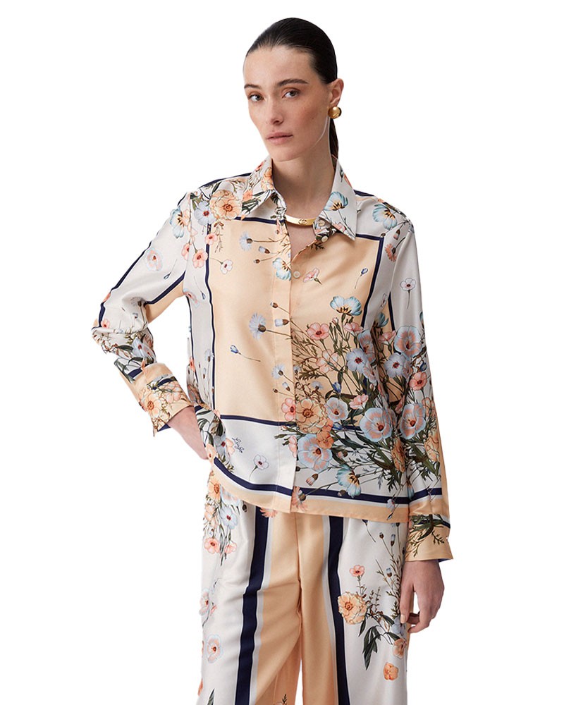 LIU JO Floral patterned satin shirt