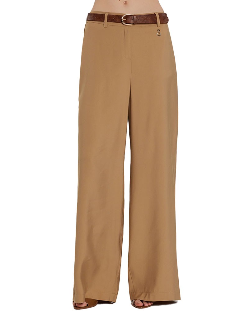 RELISH Pantalone palazzo con cintura - Preziosa