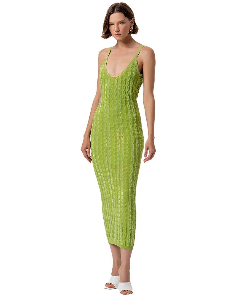 FRACOMINA Abito midi in maglia con strass
