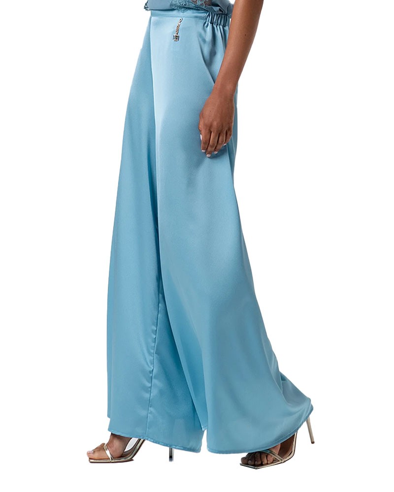 FRACOMINA Pantalone flare a palazzo in raso