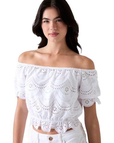 GUESS Off-the-shoulder crop...