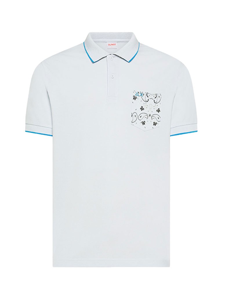 SUN 68 Cotton polo shirt with pocket